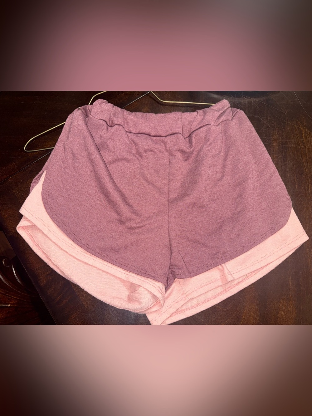 Bibi Women’s Two-Tone Lounge Shorts - Dusty Rose & Light Pink